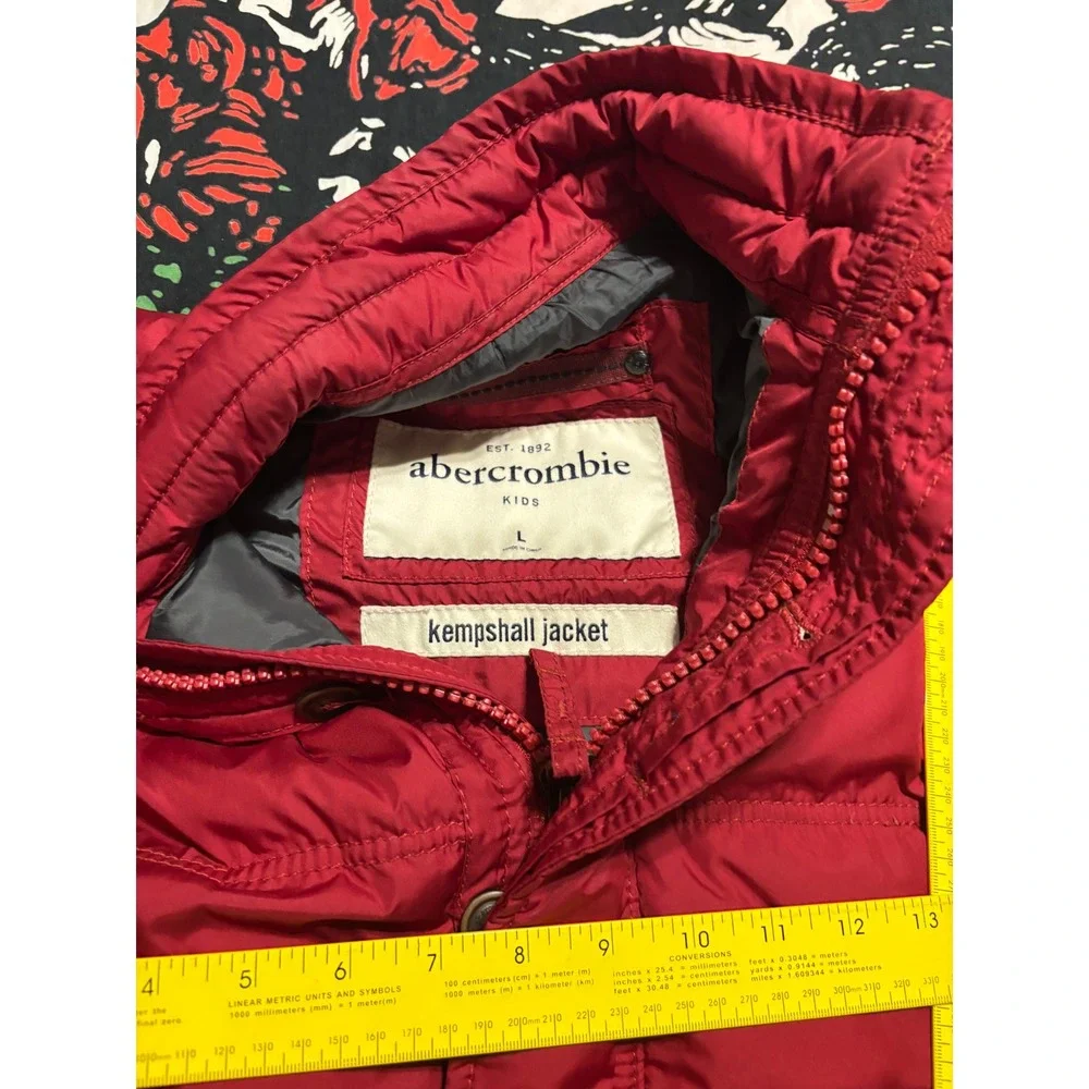 Abercrombie Kids Red Kempshall Puffer Vest Boys Size Large Quilted Sleeveless